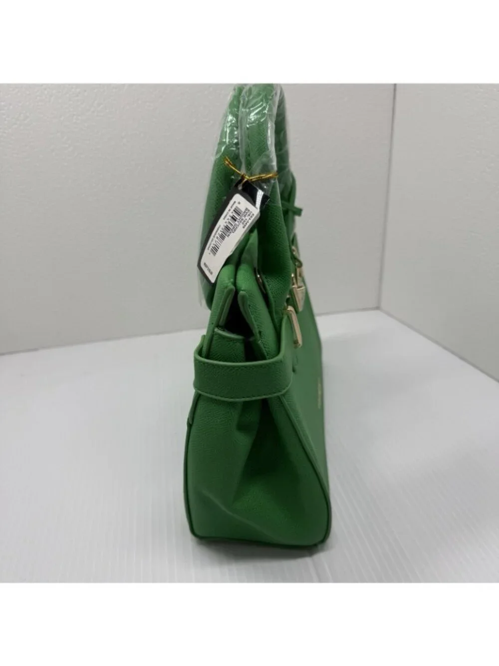 Bebe Evie Satchel Bag 1SZ Bright Green Belted Gold Hardware NWT Top Handle